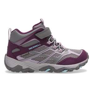 Bottes Merrell Moab FST Mid A/C Waterproof Grise/Rose Foncé Enfant | P.V.TSBE